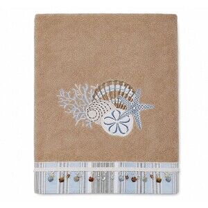 Avanti By The Sea Bath Towels Embroidered Beaded Beach Summer Home Set of 2
